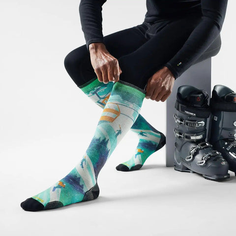 Smartwool Zero Cushion Ski Day Print Over The Calf Socks For Men and Women