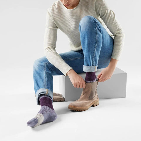 Smartwool Womens Everyday Color Block Cable Crew Socks