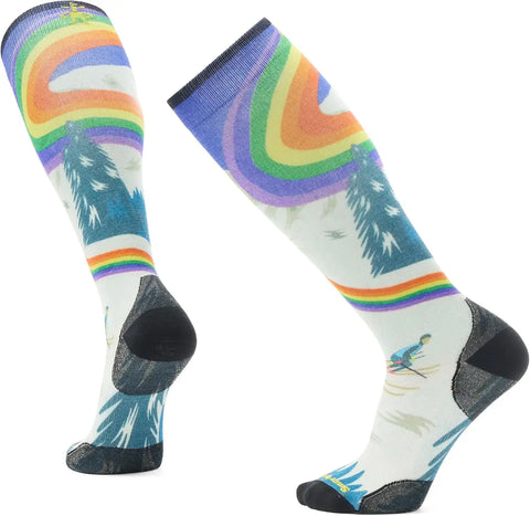 Smartwool Ski Zero Cushion Rainbow Trails Print Over The Calf Socks